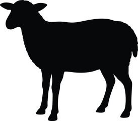 sheep silhouette vector icon, lamb silhouette