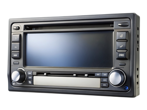 Automotive Infotainment System with Touchscreen Display and Physical Controls
