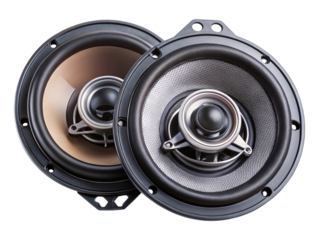 Two stylish car audio speakers showing off their design and detail
