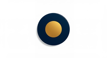 Navy blue and gold decorative circle