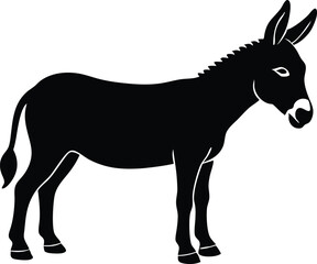 donkey silhouette vector icon, ass isolated