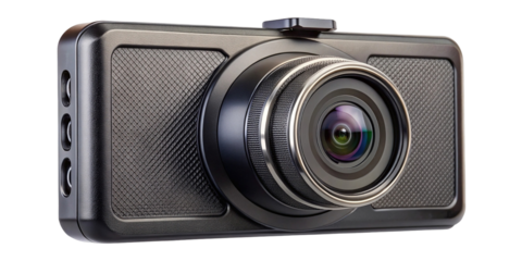 Close up view of a modern dashcam with high quality lens