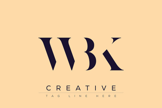 WBK abstract letter logo design. This logo is designed by three abstract letters.