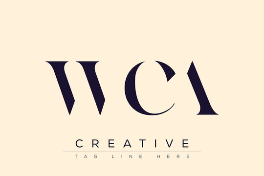 WCA abstract letter logo design. This logo is designed by three abstract letters.