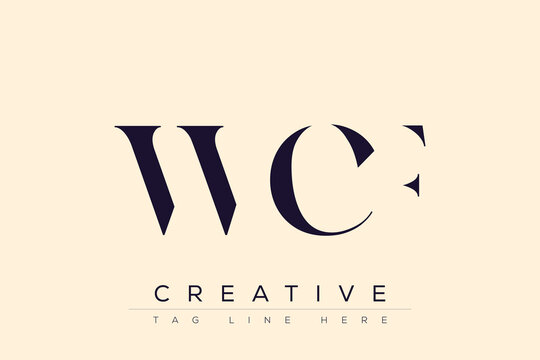 WCF abstract letter logo design. This logo is designed by three abstract letters.