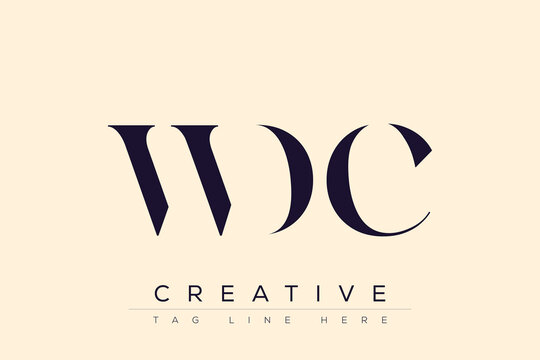 WDC abstract letter logo design. This logo is designed by three abstract letters.