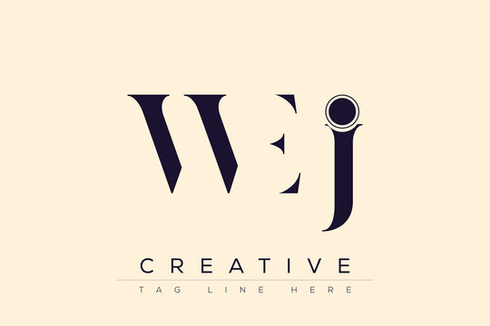 WEJ abstract letter logo design. This logo is designed by three abstract letters.