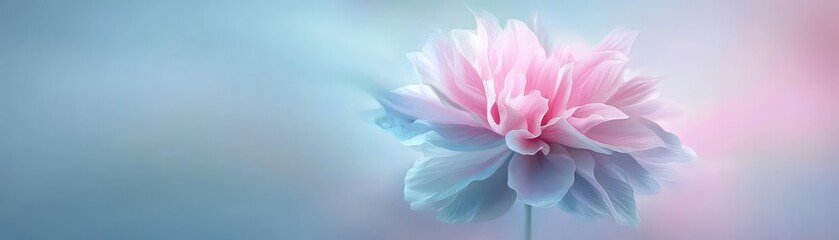 Obraz premium Vibrant pink flower blossom on a striking blue backdrop, captivating floral display