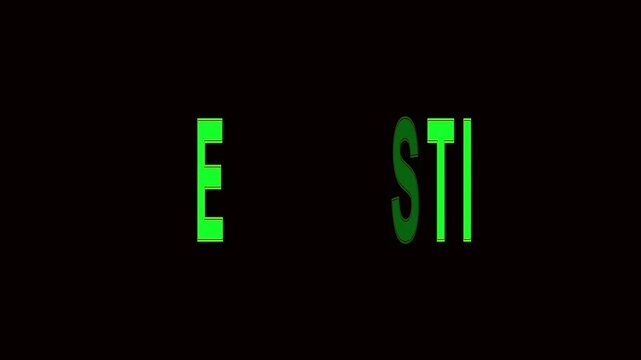 3D animation of free Palestine text arrangement with gradient colors appearing one by one
