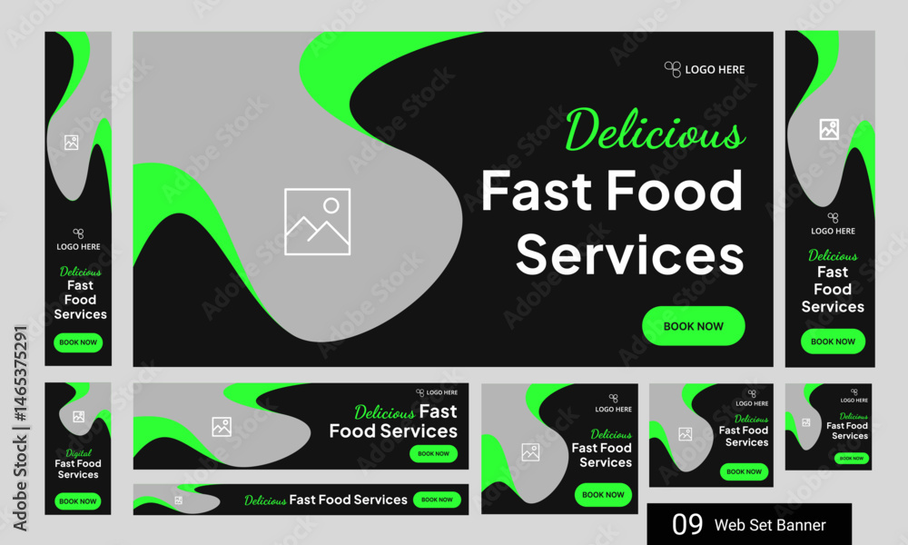 Canvas Prints food delivery service web banner design for social media posts, food menu google ads web bundle bann