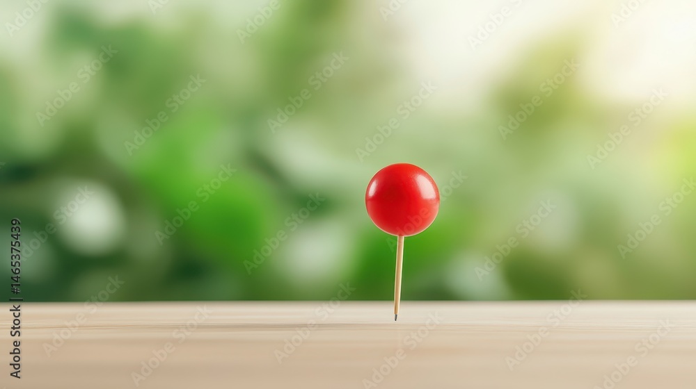Poster vibrant red push button on rustic wooden table, a closeup view red