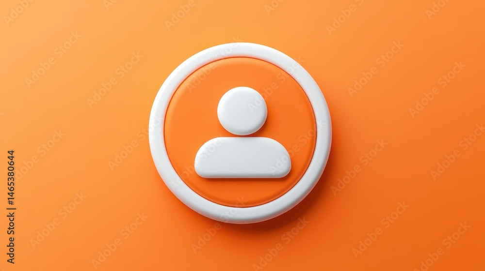 Poster social media connect button with person icon for user profile access and communication