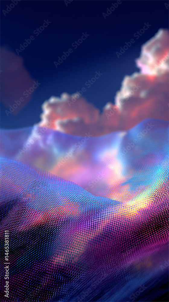 Leinwandbilder soft pastel gradient meshing with clouds in dreamy tones, creating a serene atmosphere for design st