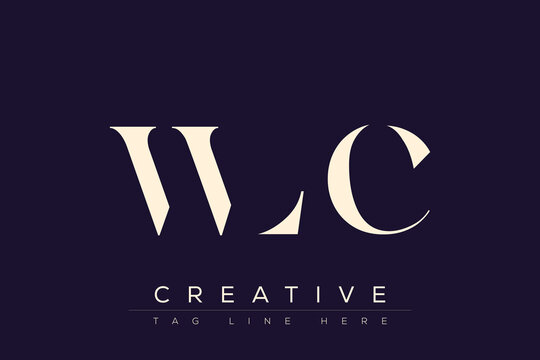 WLC abstract letter logo design. This logo is designed by three abstract letters.