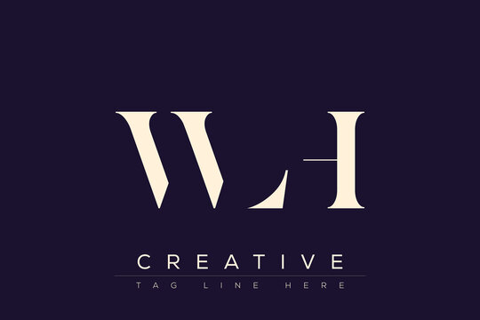 WLH abstract letter logo design. This logo is designed by three abstract letters.