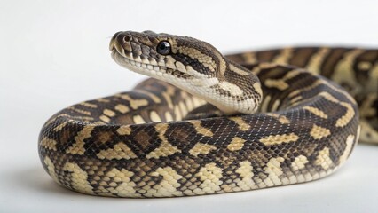 Carpet Python on studio background
