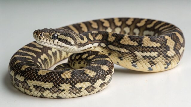 Carpet Python on studio background