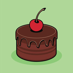 A cake hand drawn cartoon vector illustration