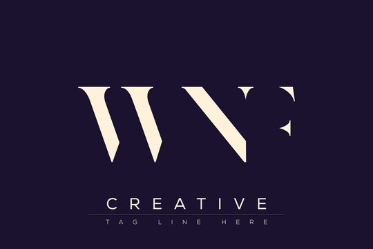 WNF abstract letter logo design. This logo is designed by three abstract letters.