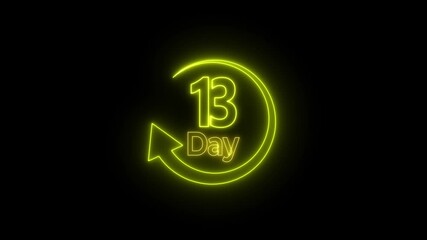 1 month countdown timer animation, 30 day counting down neon number