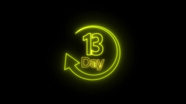 1 month countdown timer animation, 30 day counting down neon number