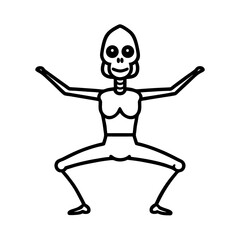 Skeleton Waving Vector on White Background  Fun Spooky Halloween Clipart

