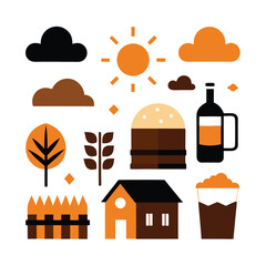Farm and Food Icon Set for Web and Design Use