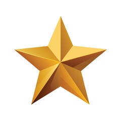 Golden star icon on white background representing celebration and achievement