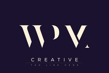 WPM abstract letter logo design. This logo is designed by three abstract letters.