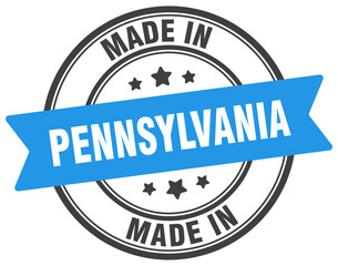 Made in Pennsylvania round sign. Made in Pennsylvania stamp.