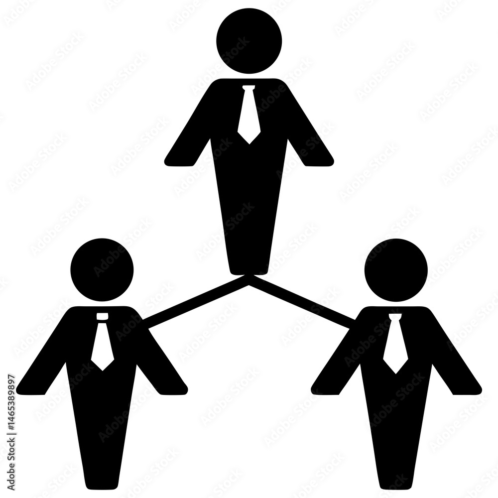 Poster simple hierarchy chart showing a manager and two subordinates