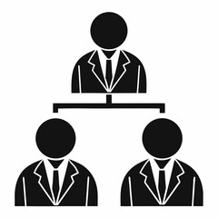 Simple Business Hierarchy Chart Showing Management Structure