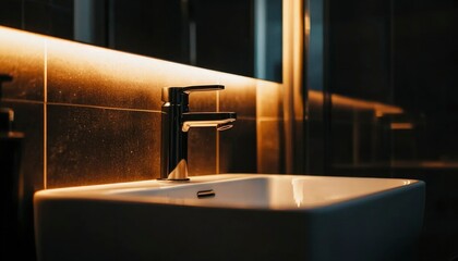 Modern bathroom sink and faucet