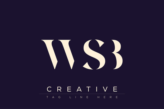 WSB abstract letter logo design. This logo is designed by three abstract letters.