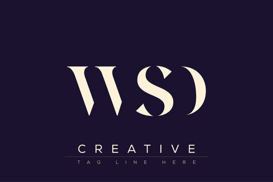 WSD abstract letter logo design. This logo is designed by three abstract letters.