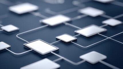 Complex network of interconnected square shapes.