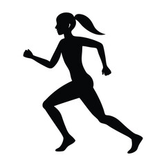 running woman silhouette vector illustration