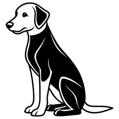 Black and White Sitting Dog Silhouette for Design Projects