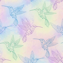 Pastel Hummingbird Dream AI Generated