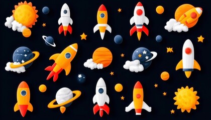 Space Rockets and Planets
