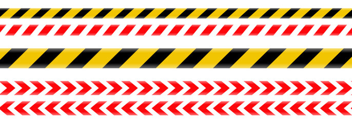 Caution tape warning vector illustration with yellow and black hazard stripes. Ideal for safety signage, construction zones, restricted areas, or alert graphics in Graphic Design and editorial design.