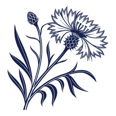 A corn flower icon with spiky petals and a vibrant silhouette