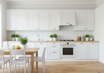 Fototapeta premium Modern kitchen interior with window kitchen house
