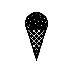 ice cream cone with sprinkles on white background .svg