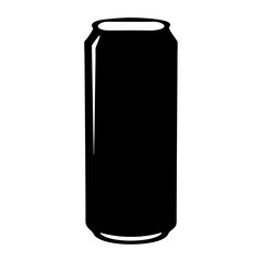 Simple black and white illustration of a soda or drink can