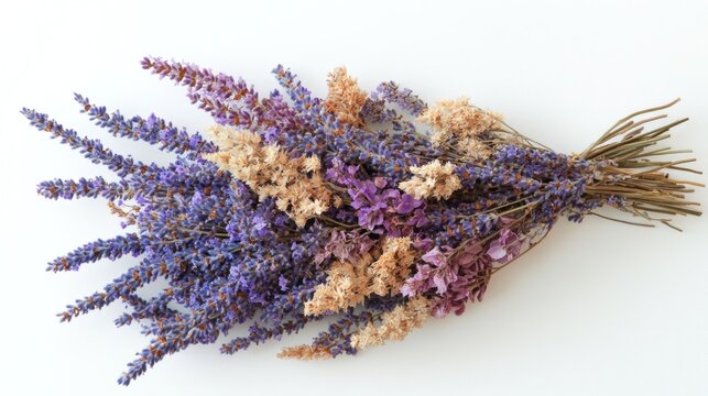 Dried lavender and wildflowers bouquet