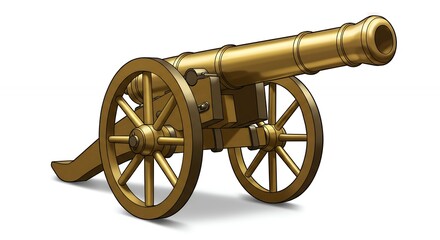 Detailed golden cannon illustration