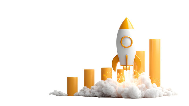 Business Growth Rocket Launch Success Startup Innovation Concept