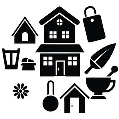 collection home icons  house symbol  set .