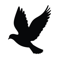 Silhouette of a bird in flight, a symbol of peace and hope